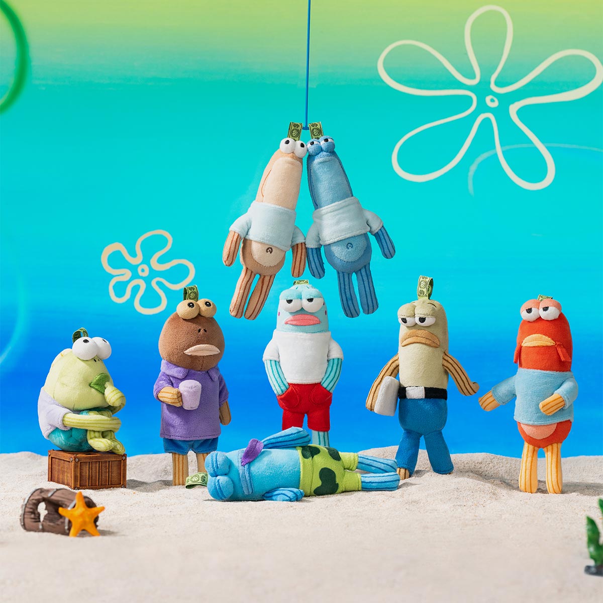 *Bikini Bottom Buddies比奇堡的居民們 - Whimsical Plush 搞怪毛絨掛飾盲盒