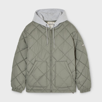 WHO.A.U - Hooded Quilting Jumper Khaki
