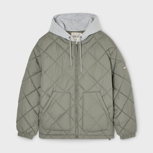WHO.A.U - Hooded Quilting Jumper Khaki