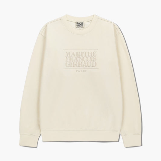 MARITHÉ FRANÇOIS GIRBAUD - Classic Logo Embroidery Sweatshirt (Brushed) Cream