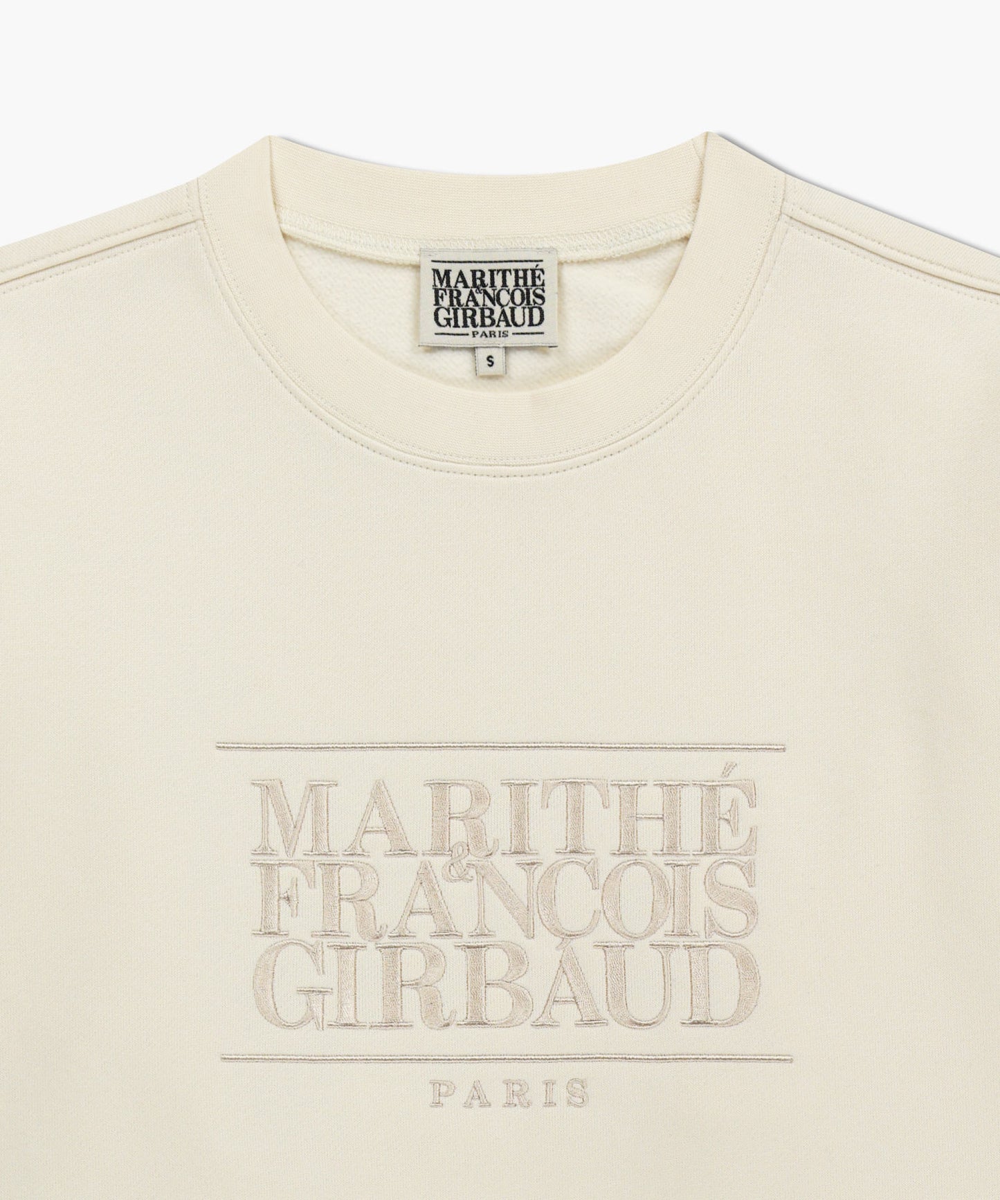 MARITHÉ FRANÇOIS GIRBAUD - Classic Logo Embroidery Sweatshirt (Brushed) Cream