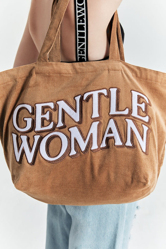 GENTLEWOMAN - CORDUROY TOTE (GREEN/PINK/BROWN) )