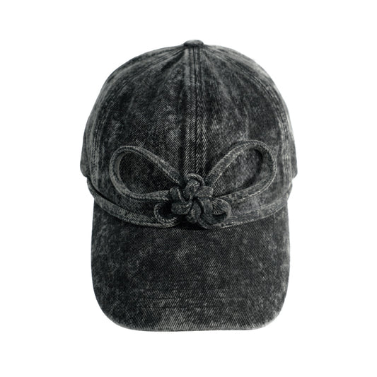 [BUTTERFLY] KNOT CAP 繩結花花帽 - BLACK