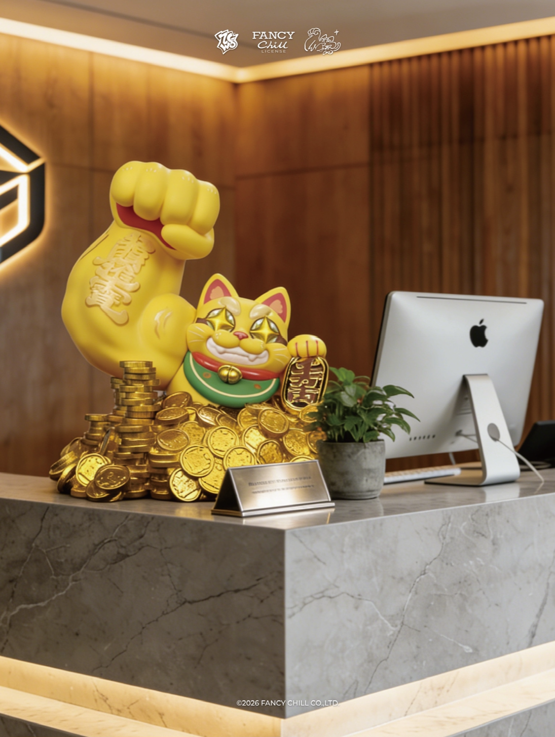 ＊Great Power Fortune Cat - Golden Mountain 大力金山