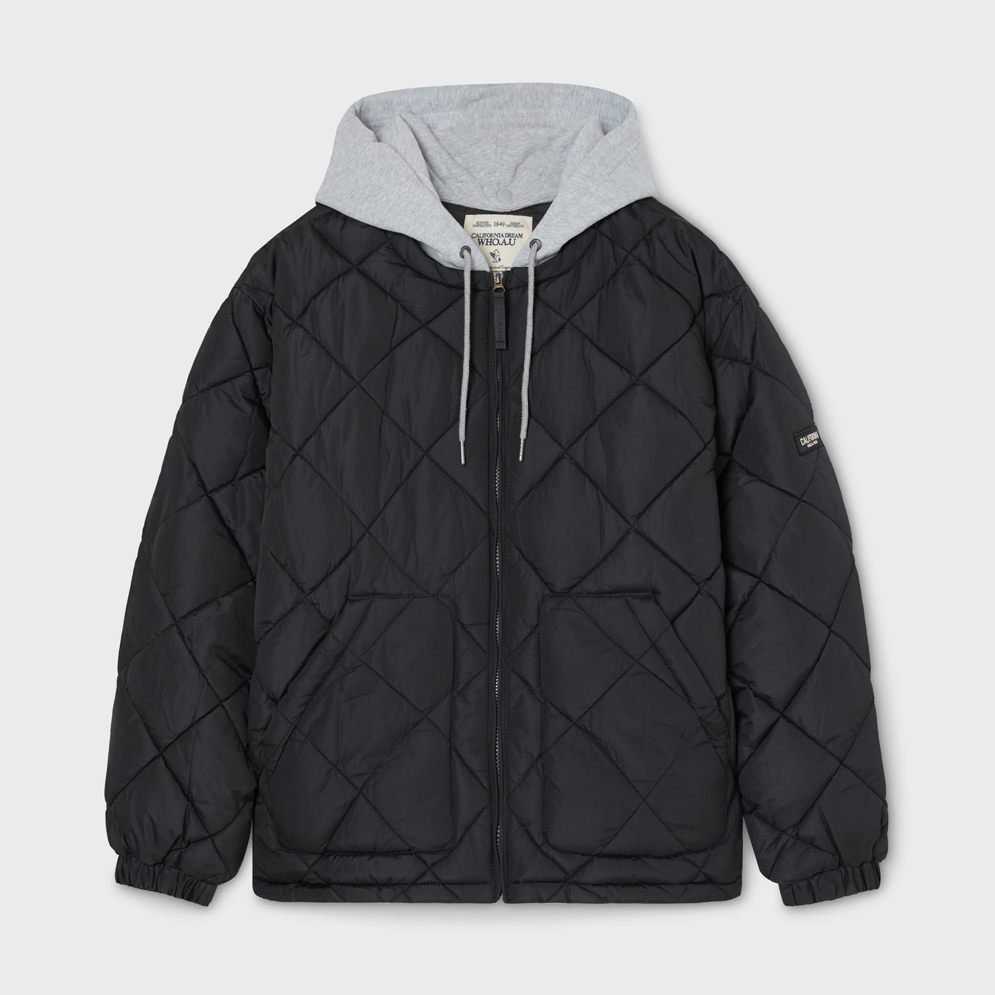 WHO.A.U - Hooded Quilting Jumper Black