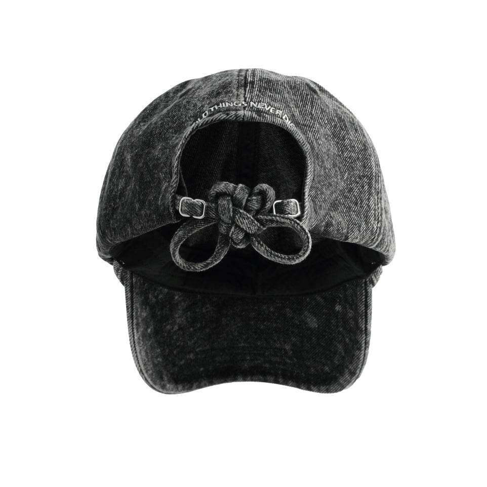 [BUTTERFLY] KNOT CAP 繩結花花帽 - BLACK
