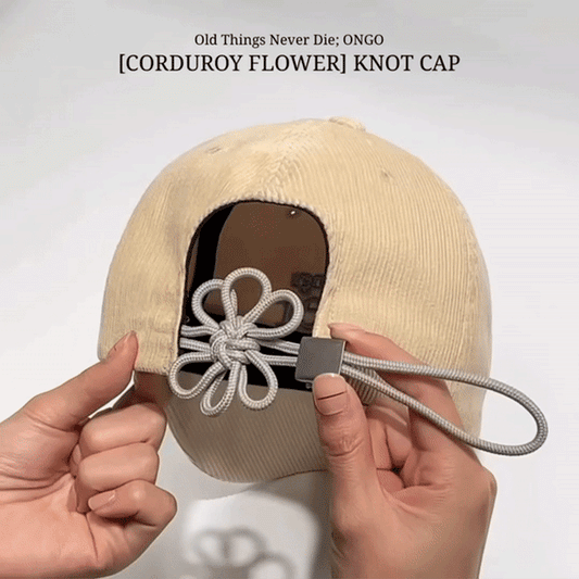 [CORDUROY FLOWER] KNOT CAP 繩結花花帽 - 燈芯絨 BEIGE