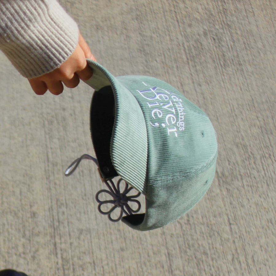 [CORDUROY FLOWER] KNOT CAP 繩結花花帽 - 燈芯絨 MINT