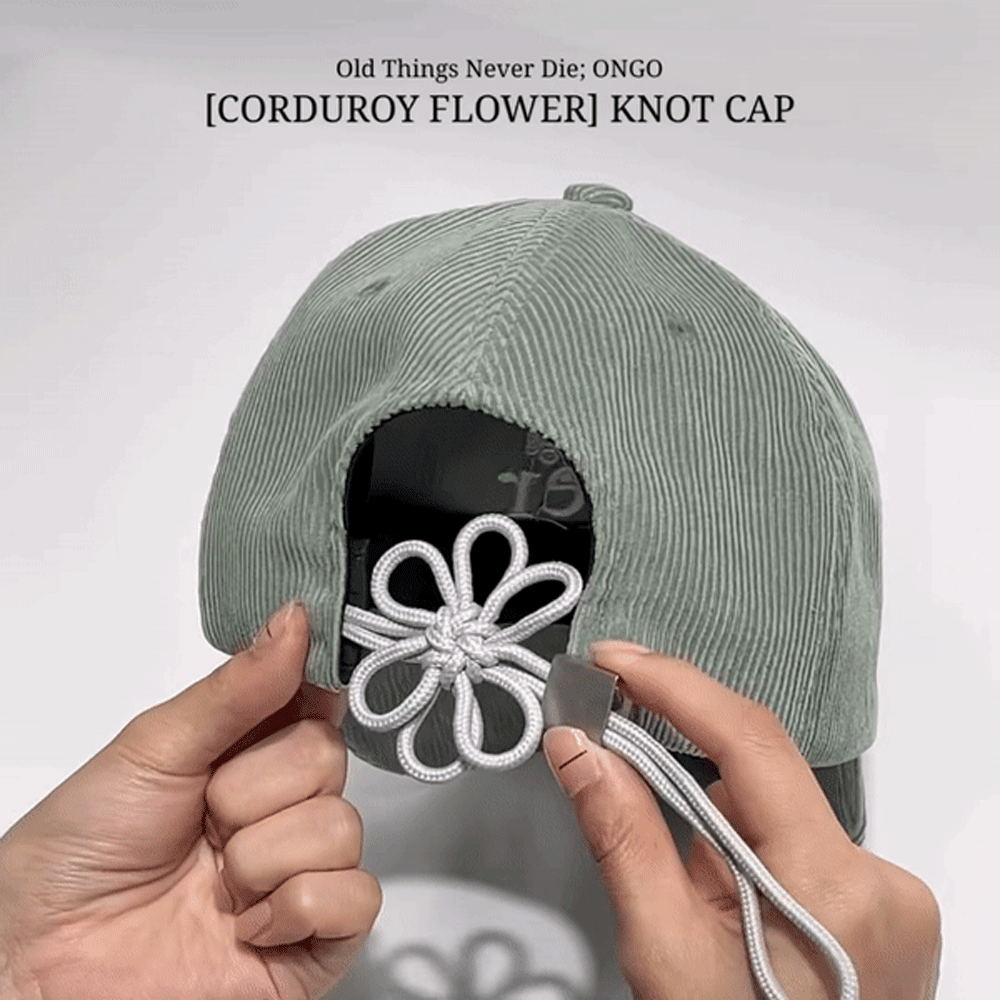 [CORDUROY FLOWER] KNOT CAP 繩結花花帽 - 燈芯絨 MINT