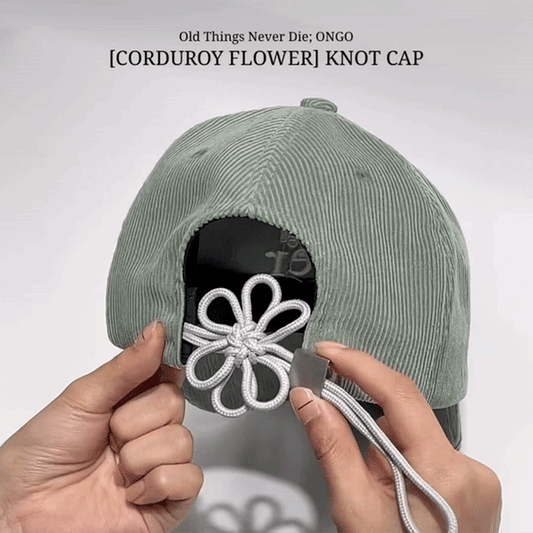 [CORDUROY FLOWER] KNOT CAP 繩結花花帽 - 燈芯絨 MINT