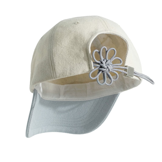 [FLOWER] KNOT CAP 繩結花花帽 - ASH BLUE