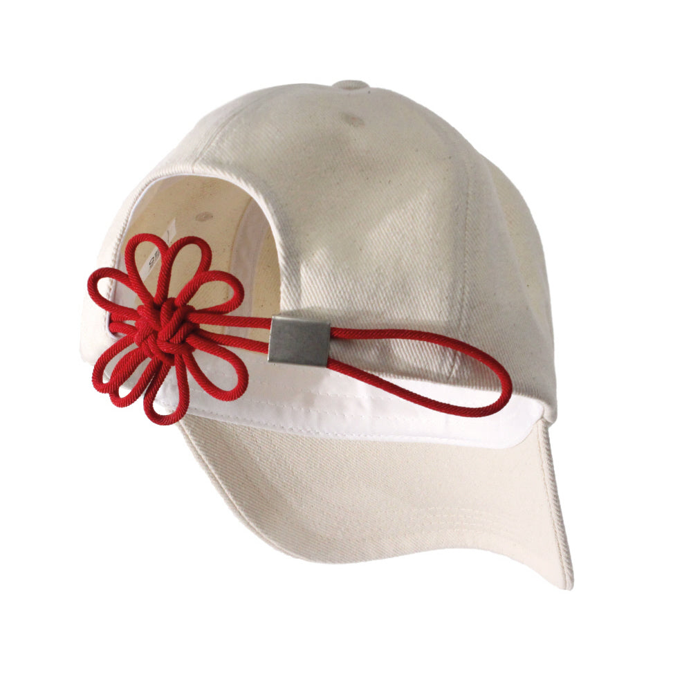 [FLOWER] KNOT CAP 繩結花花帽 - RED