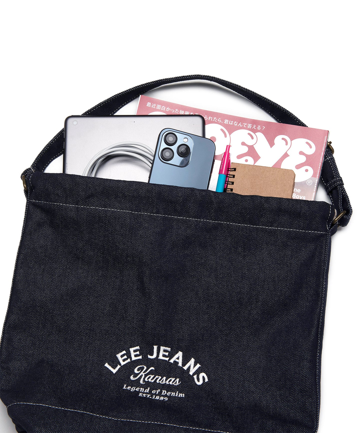 Lee - Cotton Bucket Shoulder Bag - Indigo Dark