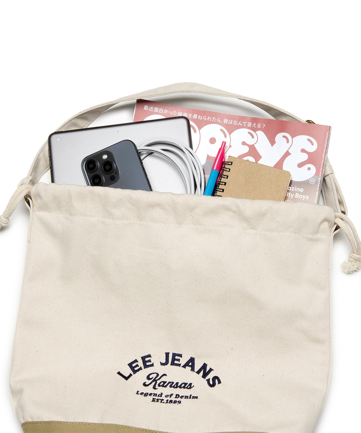 Lee - Cotton Bucket Shoulder Bag - Ivory