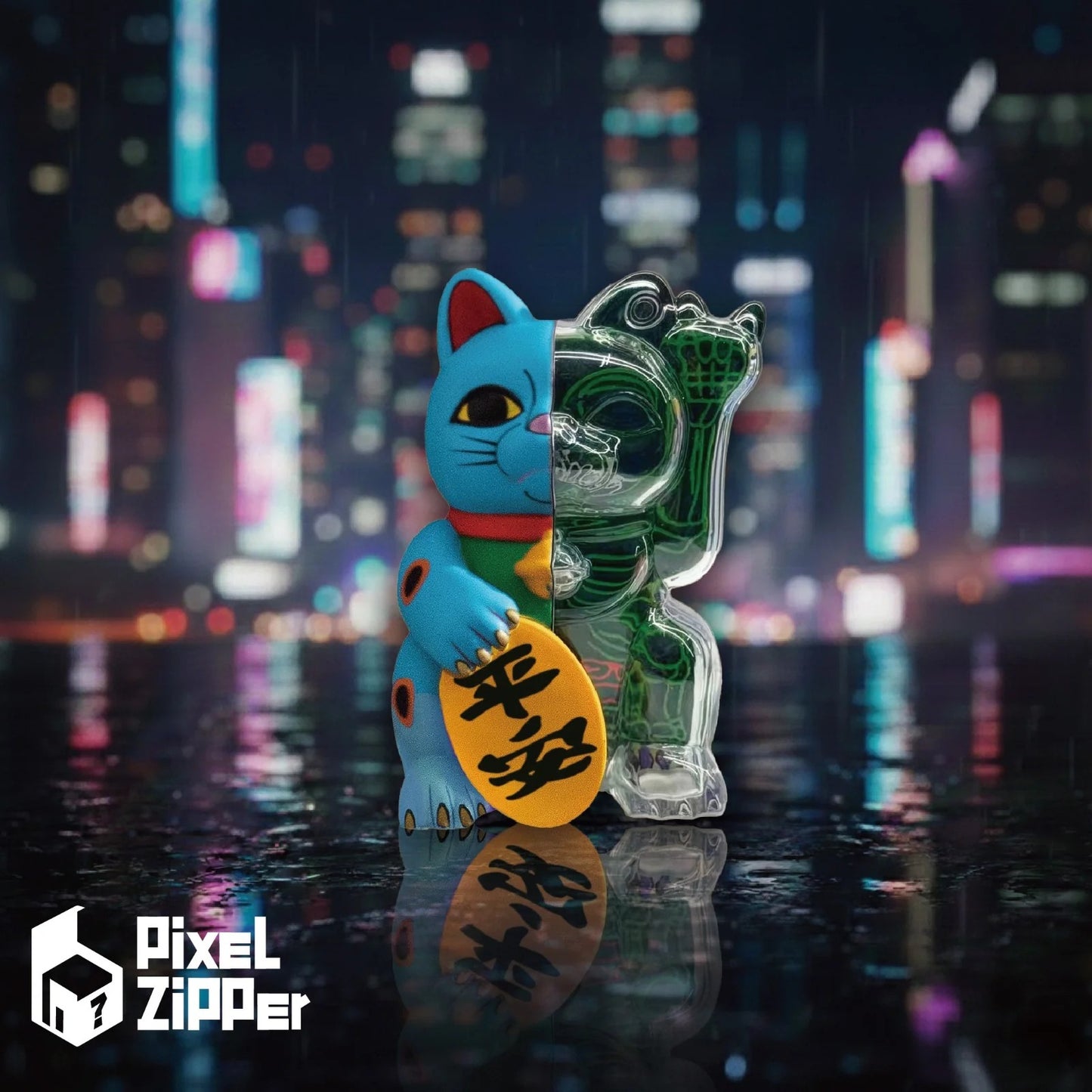 Pixel Zipper - Kouun Neko 50:50 招財貓盲盒