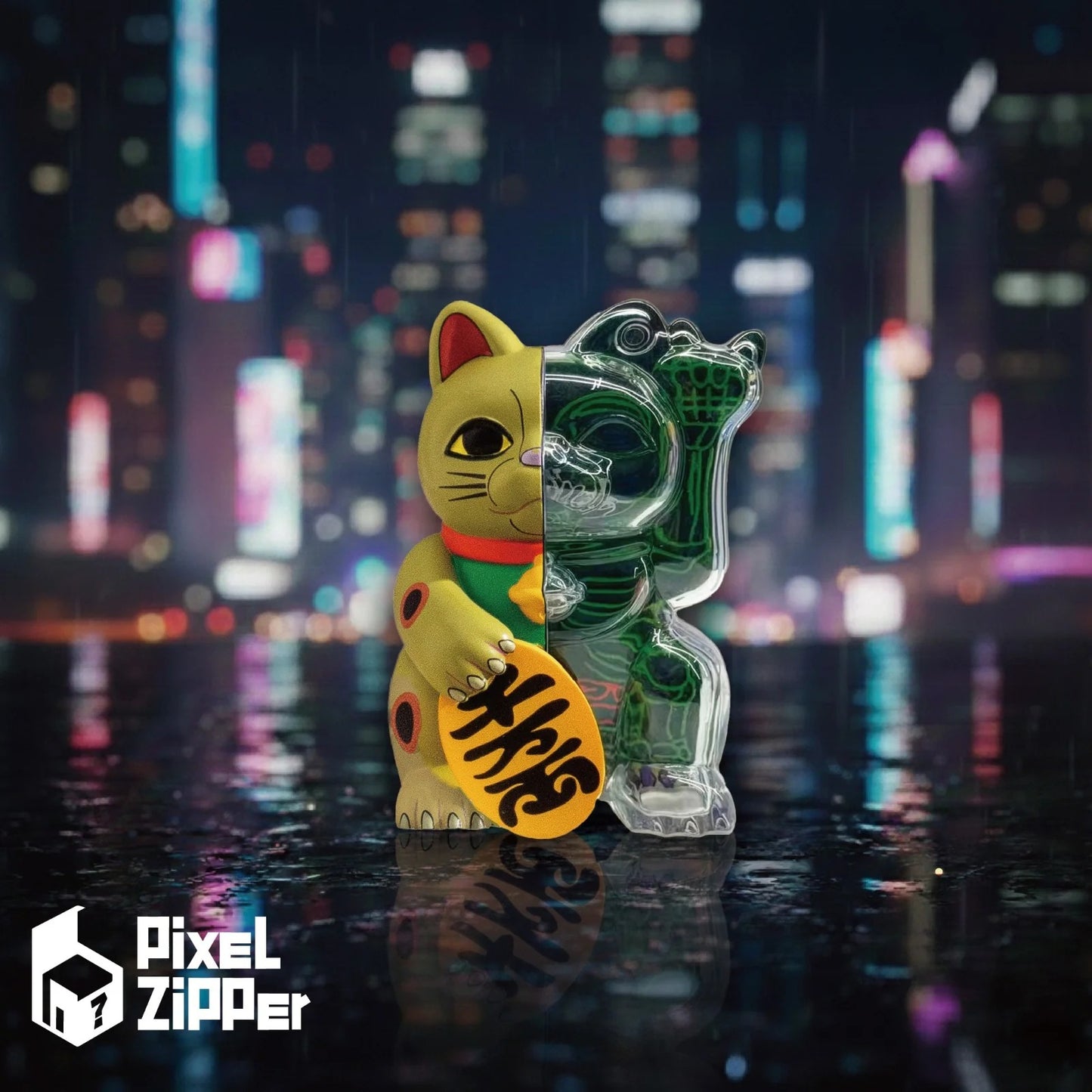 Pixel Zipper - Kouun Neko 50:50 招財貓盲盒