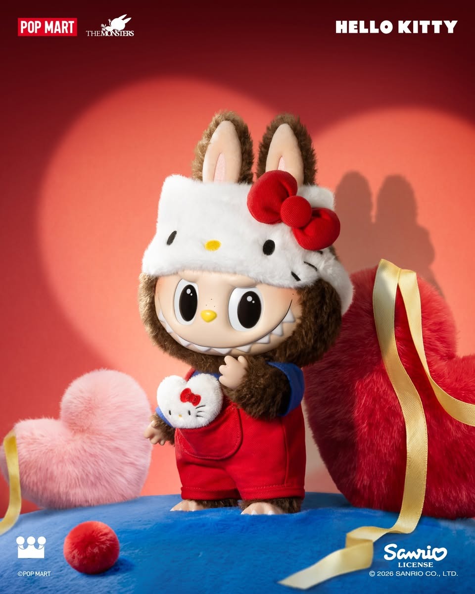 ＊LABUBU - THE MONSTERS × HELLO KITTY 搪膠毛絨公仔
