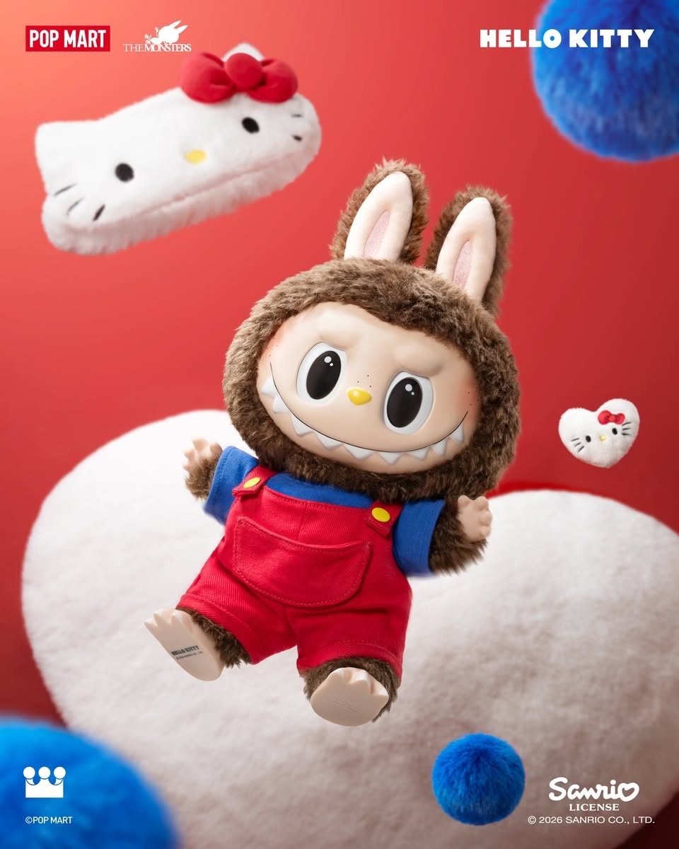 ＊LABUBU - THE MONSTERS × HELLO KITTY 搪膠毛絨公仔