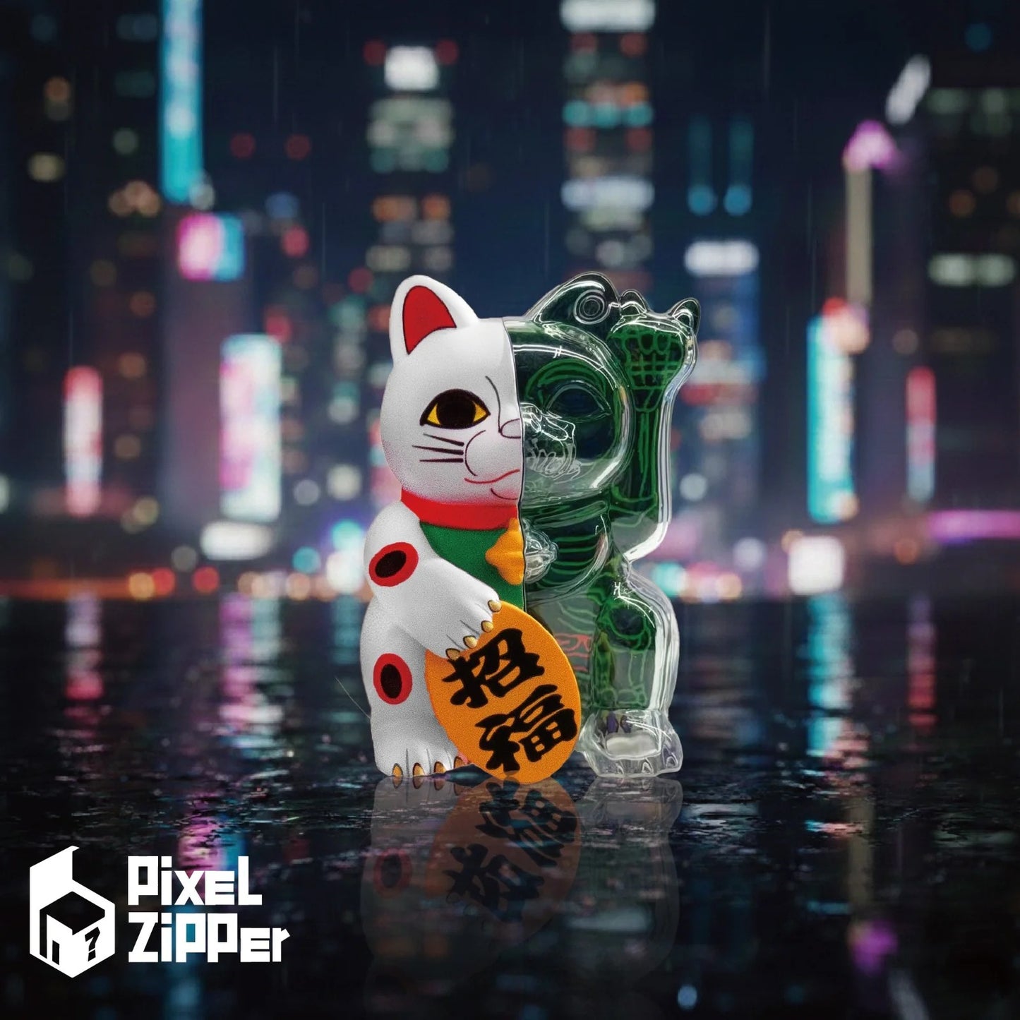 Pixel Zipper - Kouun Neko 50:50 招財貓盲盒