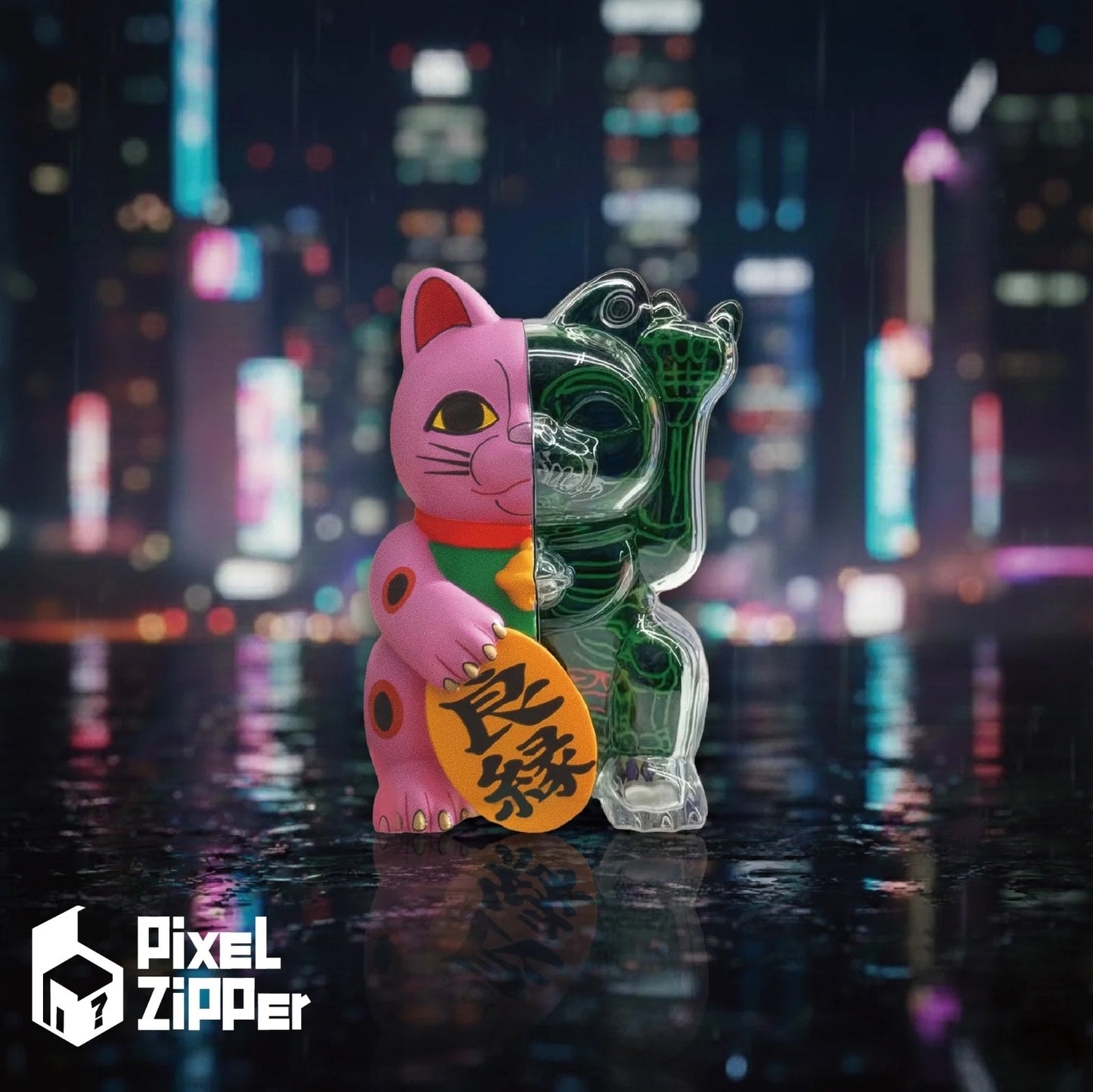 Pixel Zipper - Kouun Neko 50:50 招財貓盲盒