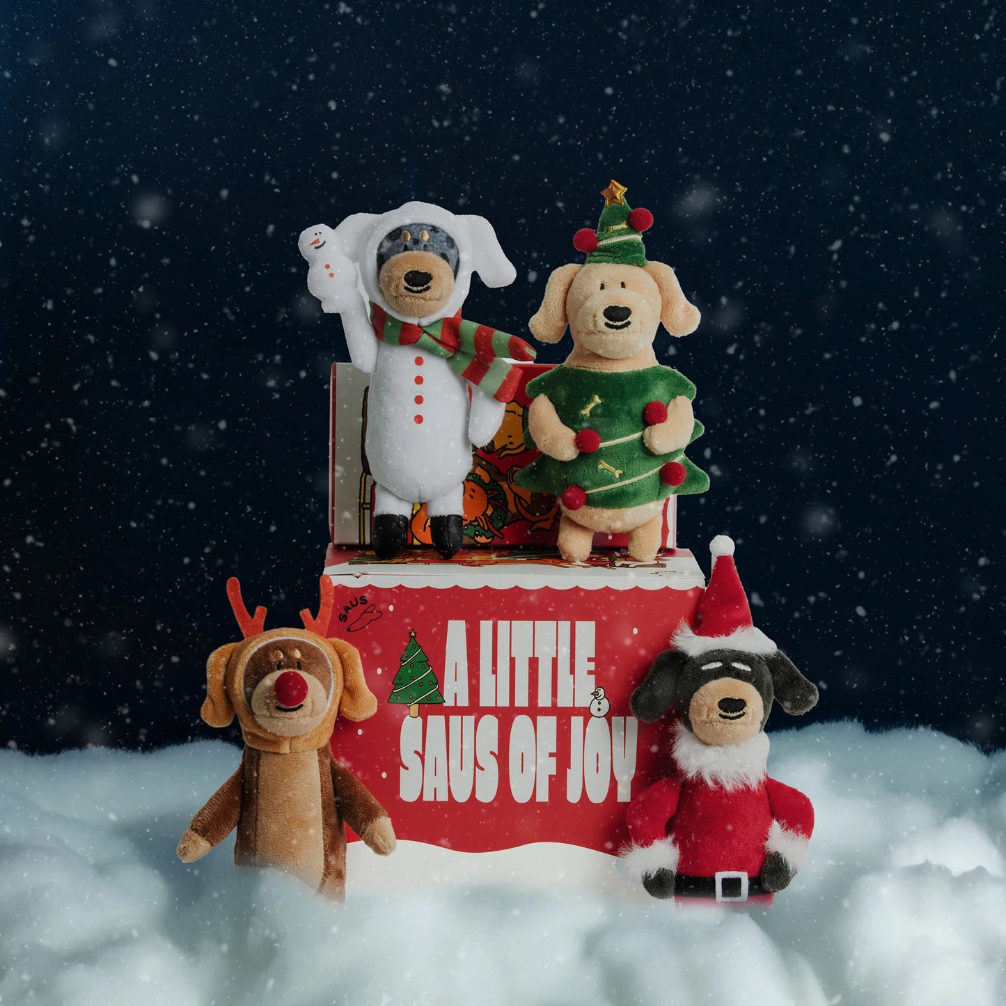 ＊人氣SAUSCHESTRA臘腸狗聖誕節裝扮掛飾盲盒